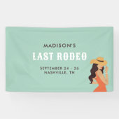 Retro Sassy Laatste Rodeo Roze Groene Bachelorette Spandoek (Horizontaal)