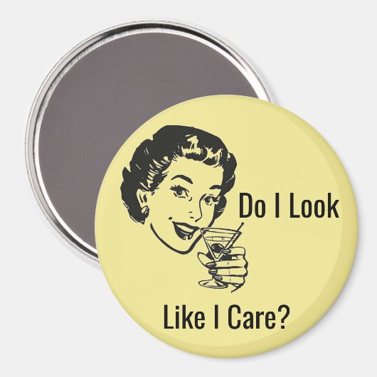 Retro Sassy Lady Design Magnet (Voorkant / Achterkant)