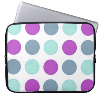Retro Sassy Sissy Violet Blauwgroen Polkadot Girly Laptop Sleeve