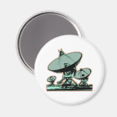 Retro Satelliet Schotel Grafisch Magneet (Voorkant / Achterkant)