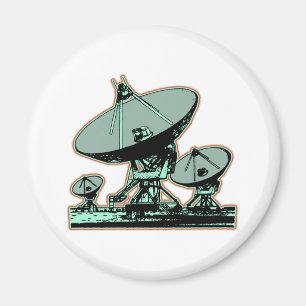 Retro Satelliet Schotel Grafisch Magneet