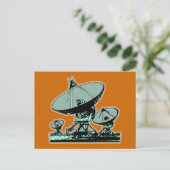 Retro Satellite Dish Grafisch Briefkaart (Staand voorkant)