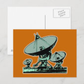 Retro Satellite Dish Grafisch Briefkaart (Voorkant / Achterkant)