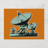 Retro Satellite Dish Grafisch Briefkaart (Voorkant)