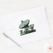 Retro Satellite Dish Grafisch Ronde Sticker (Envelop)