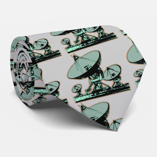 Retro Satellite Dish Grafisch Stropdas (Opgerold)