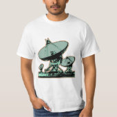 Retro Satellite Dish Grafisch T-shirt (Voorkant)