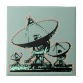 Retro Satellite Dish Grafisch Tegeltje (Voorkant)