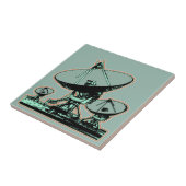 Retro Satellite Dish Grafisch Tegeltje (Zijkant)
