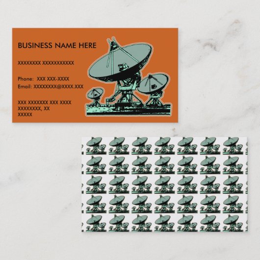 Retro Satellite Dish Grafisch Visitekaartje (Voorkant / Achterkant)