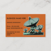 Retro Satellite Dish Grafisch Visitekaartje (Voorkant)