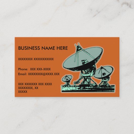 Retro Satellite Dish Grafisch Visitekaartje (Voorkant)