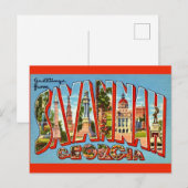 Retro Savannah Georgia ansichtkaart Briefkaart (Voorkant / Achterkant)