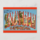 Retro Savannah Georgia ansichtkaart Briefkaart (Voorkant)