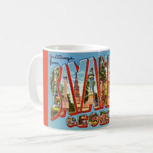 Retro Savannah Georgia ansichtkaart Koffiemok