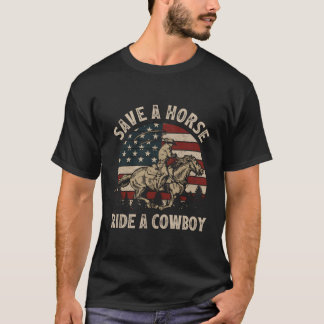 Retro Save a Horse Ride a Cowboy Riding Horse Rode T-shirt