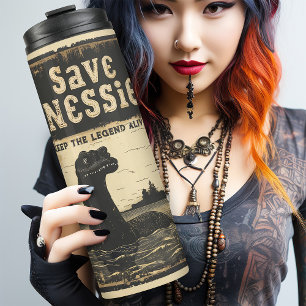  Retro Save Nessie Loch Ness Monster Thermosbeker