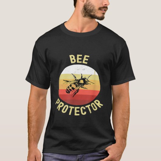Retro Save the Bees and  Bee Protector Beek T-shirt (Voorkant)