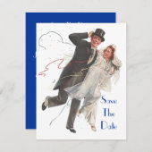 Retro SAVE THE DATE AANKONDIGING GEMAKKELIJK aan t (Voorkant / Achterkant)
