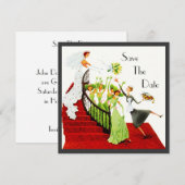 Retro SAVE THE DATE AANKONDIGING Makkelijk aan te  (Voorkant / Achterkant)