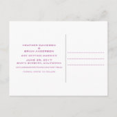 Retro Save the Date Briefkaart, Fuchsia Aankondigingskaart (Achterkant)