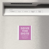 Retro Save the Date Magnet, Fuchsia Magneet (Insitu (Vaatwasser))