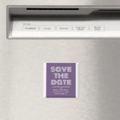 Retro Save the Date Magnet, Paars Magneet (Insitu (Vaatwasser))
