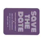 Retro Save the Date Magnet, Paars Magneet (Horizontaal)