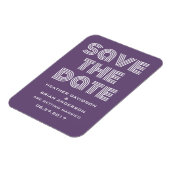 Retro Save the Date Magnet, Paars Magneet (Linkerzijde)