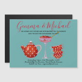 Retro Save The Date Trouw Theepartij 1950 Vintage Magnetische Uitnodiging (Voorkant / Achterkant)