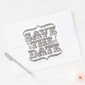 Retro Save the Date Typografie Witte Stickers (Envelop)