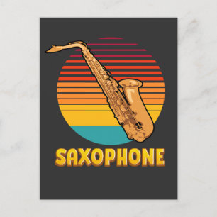 Retro Saxofoon Briefkaart