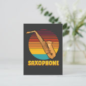Retro Saxofoon Briefkaart (Staand voorkant)