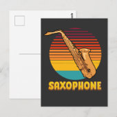 Retro Saxofoon Briefkaart (Voorkant / Achterkant)