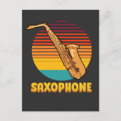 Retro Saxofoon Briefkaart (Voorkant)