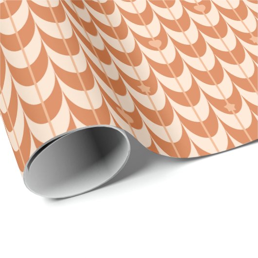 Retro Scallop Geometric Pattern Cadeaupapier (Rol Hoek)
