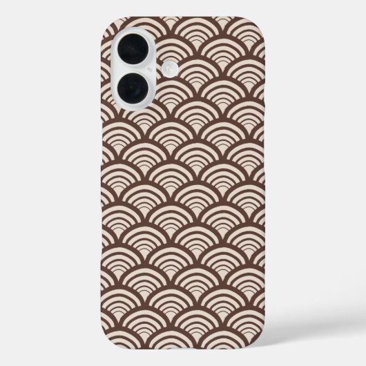 Retro Scallop Schaal Boog Chocolade Bruin Case-Mate iPhone Case (Achterkant)