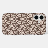 Retro Scallop Schaal Boog Chocolade Bruin Case-Mate iPhone Case (Achterkant (horizontaal))