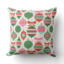 Retro Scandi Christmas Ornaments - Green Red White