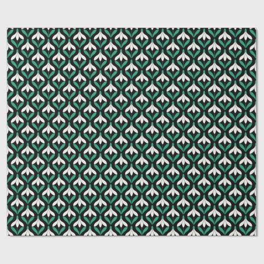 Retro Scandi Mid Century Modern Sneeuwdruppelpatro Cadeaupapier (Vlak)