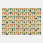 Retro Scandi Tulips in Mideeuw Moderne kleuren Inpakpapier Vel (Voorkant)