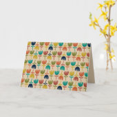 Retro Scandi Tulips Mideeuwse Floral Pattern Kaart (Gele Bloem)