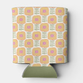 Retro Scandi Yellow Oranje Flower Vrijgezellenfees Blikjeskoeler (Achterkant)