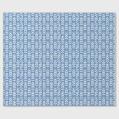 Retro Scandinavian Blue Pattern Cadeaupapier (Vlak)
