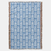 Retro Scandinavian Blue Pattern Deken (Voorkant Verticaal)