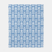 Retro Scandinavian Blue Pattern Fleece Deken (Voorkant)