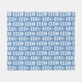 Retro Scandinavian Blue Pattern Fleece Deken (Voorkant (Horizontaal))