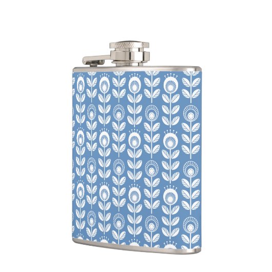 Retro Scandinavian Blue Pattern Heupfles (Links)