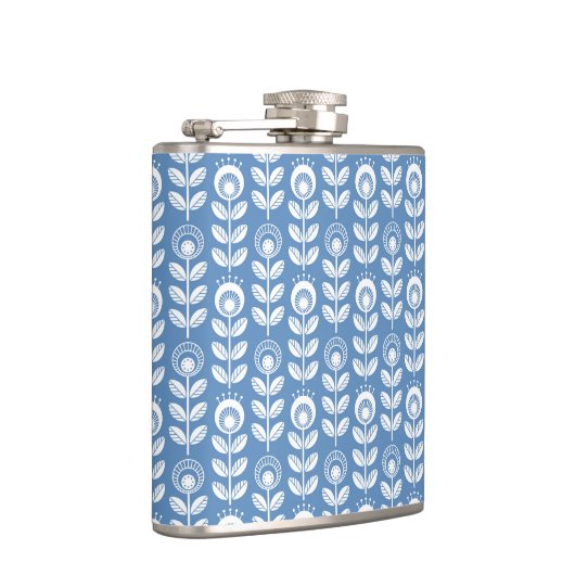 Retro Scandinavian Blue Pattern Heupfles (Rechts)