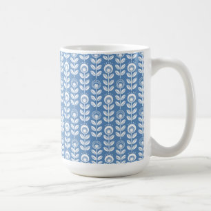 Retro Scandinavian Blue Pattern Koffiemok